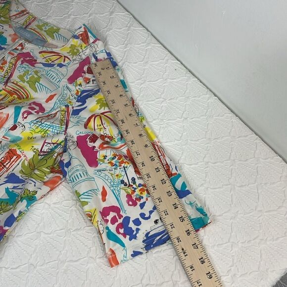 Liz&Me Open Blazer 3/4 Sleeve French theme novelty print 100% Cotton size 0X - Picture 12 of 13